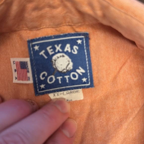 Texas Cotton peach color button down men’s shirt size XXL - Picture 2 of 5
